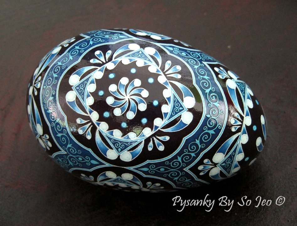 Blue Circles Ukrainian Easter Egg Pysanky By So Jeo